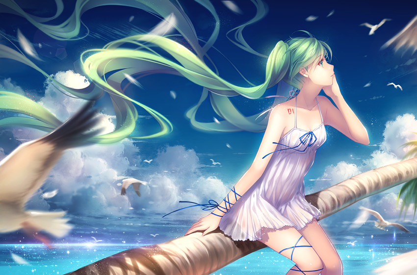 hatsune miku (vocaloid) drawn by tidsean