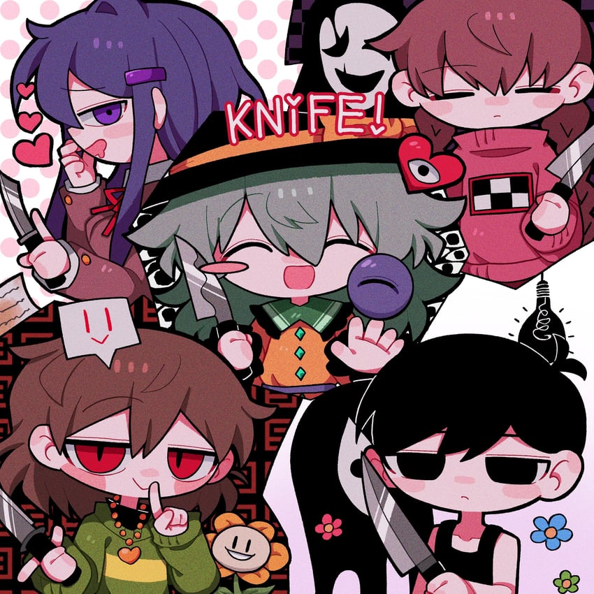 komeiji koishi, omori, madotsuki, chara, yuri, and 3 more (touhou and 4 more) drawn by zunusama