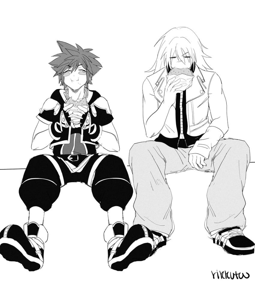 sora and riku (kingdom hearts and 1 more) drawn by m4waruu