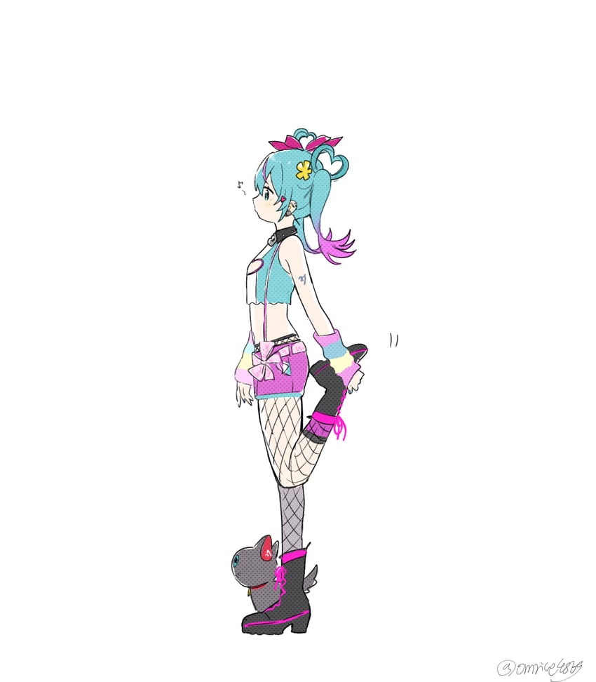 hatsune miku, deco miku, and neenya (vocaloid) drawn by omutatsu