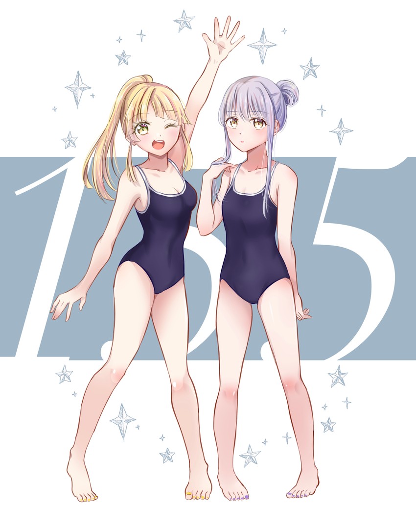 tsurumaki kokoro and minato yukina (bang dream!) drawn by chizoku_sawa