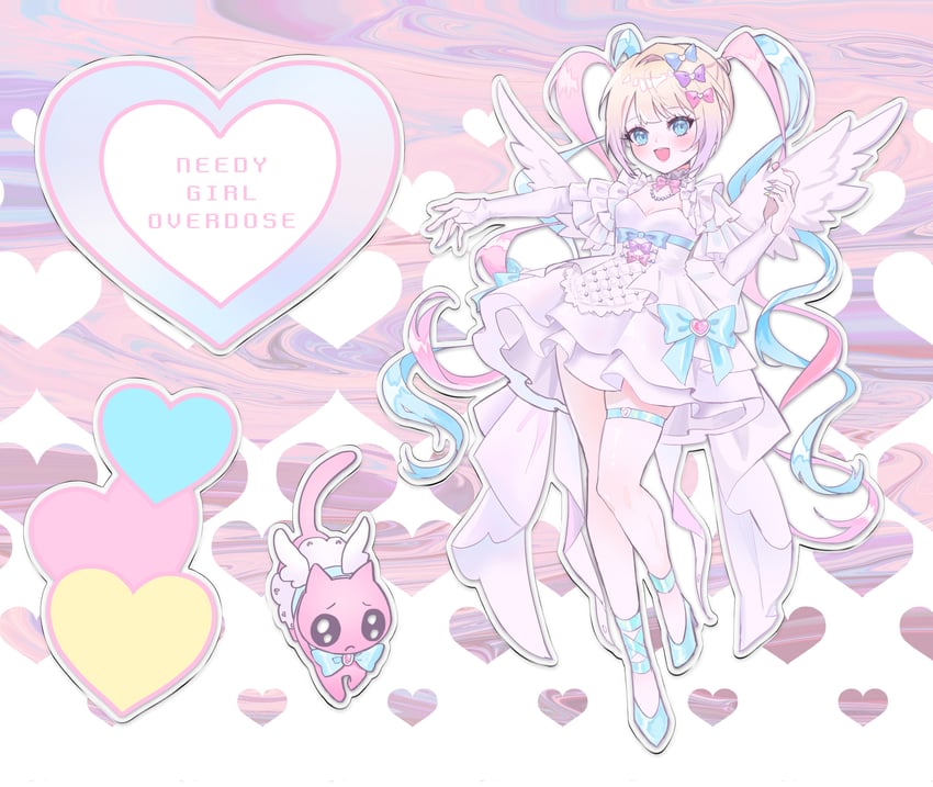 chouzetsusaikawa tenshi-chan and pien cat (needy girl overdose) drawn by mew_(mewrurirun)