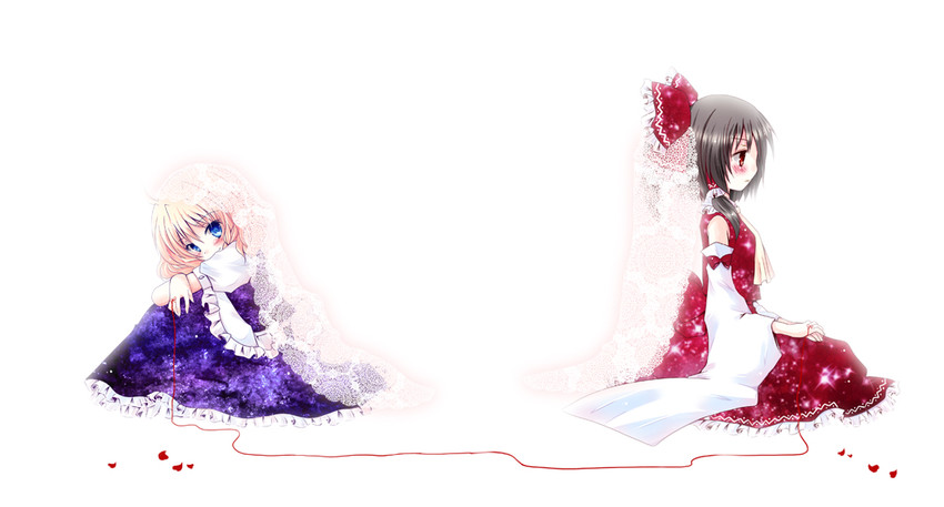 hakurei reimu and kirisame marisa (touhou) drawn by meiya_neon