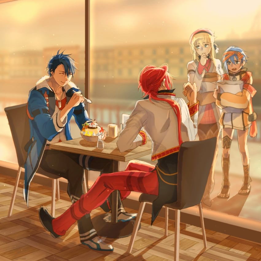 agnes claudel, van arkride, aaron wei, and feri al-fayed (eiyuu densetsu and 2 more) drawn by mikamikiseki