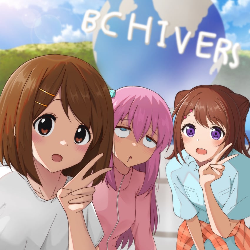 gotoh hitori, hirasawa yui, and toyama kasumi (bang dream! and 2 more) drawn by poa_mellhen