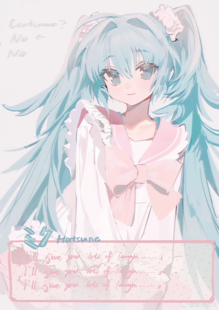 hatsune miku (vocaloid and 1 more) drawn by rumoon