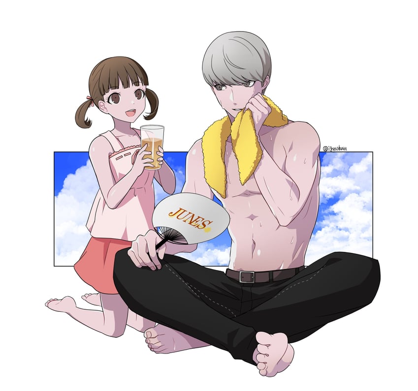 narukami yu and doujima nanako (persona and 1 more) drawn by igusaharu
