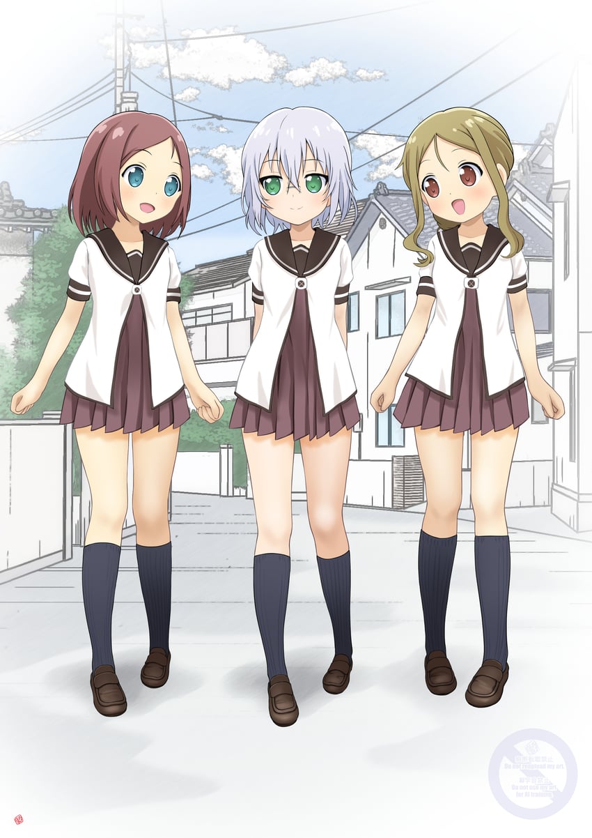 ikeda chizuru, koyama haruka, and dezaki takane (yuruyuri) drawn by nao_suke