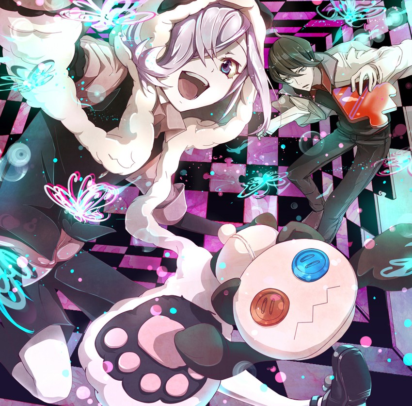 sasa kazamori, inga, and yuuki shinjuurou (un-go) drawn by keepout