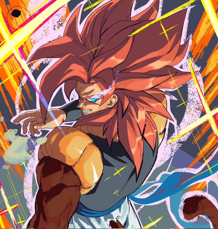 gogeta (dragon ball and 1 more) drawn by nachairo