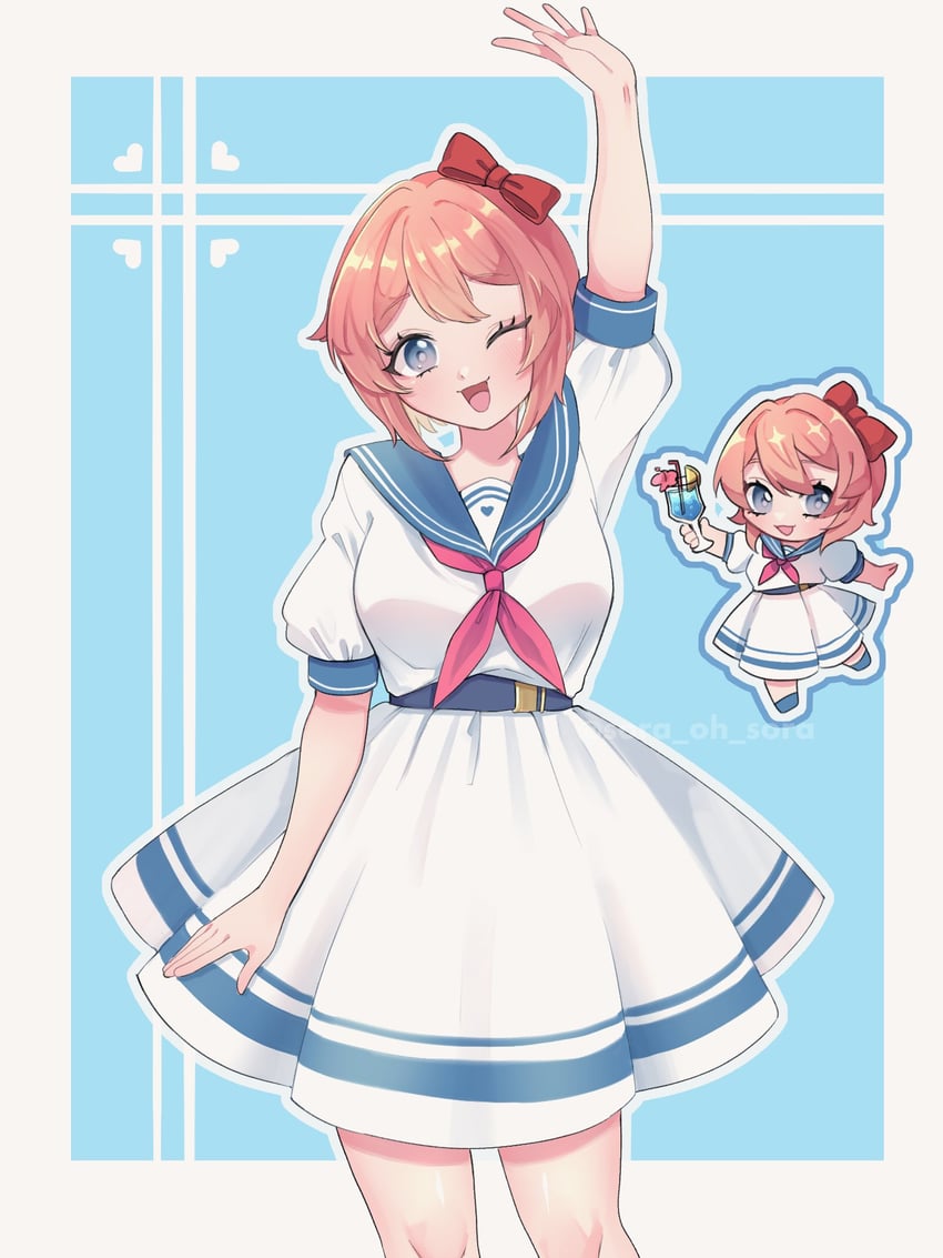 sayori (doki doki literature club) drawn by sora_oh_sora
