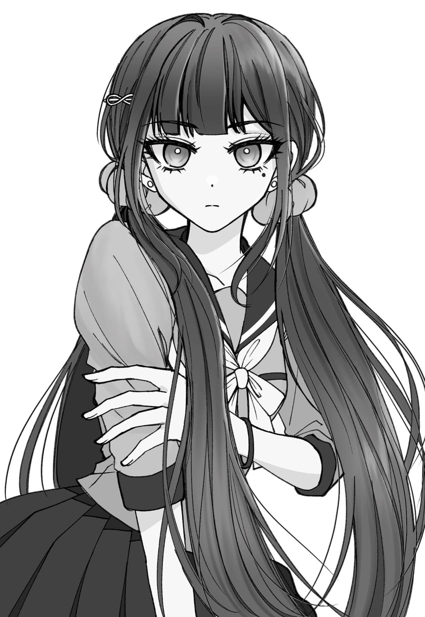 harukawa maki (danganronpa and 1 more) drawn by satori_(aosky9077)