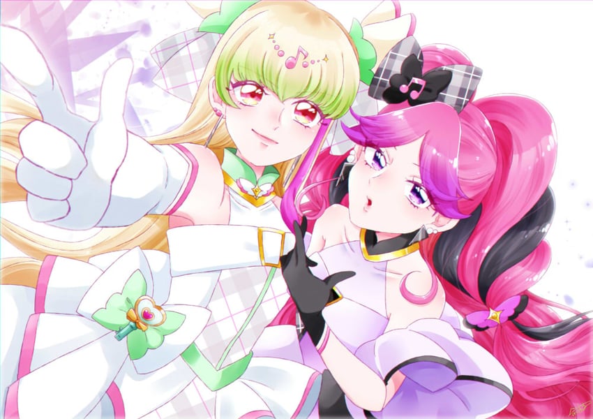 cure zukyuun and cure kiss (precure and 1 more) drawn by pota0606119