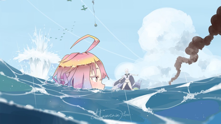 i-58 and ta-class battleship (kantai collection) drawn by mountain_han