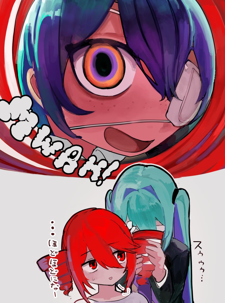 hatsune miku and kasane teto (vocaloid and 3 more) drawn by microa