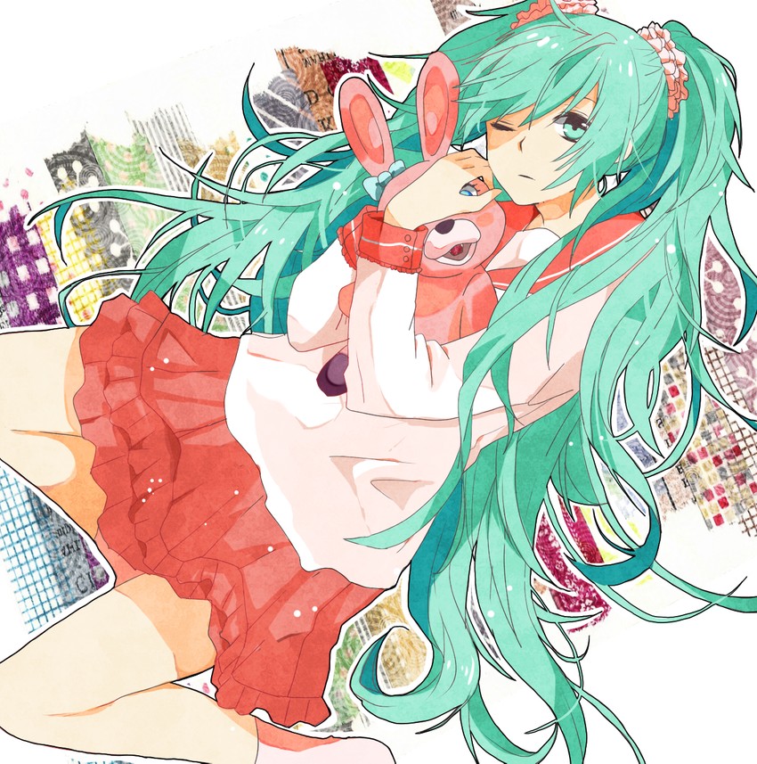 hatsune miku (vocaloid and 1 more) drawn by mikaru9mikaru