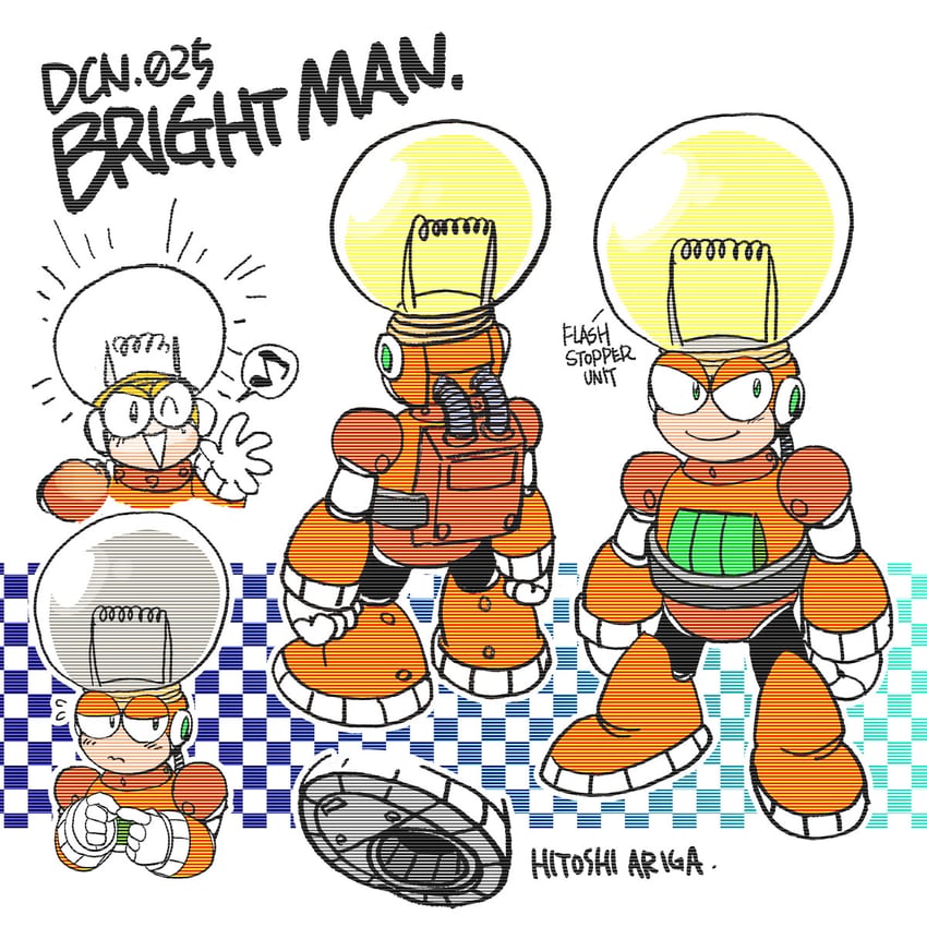 bright man (mega man and 2 more) drawn by ariga_hitoshi