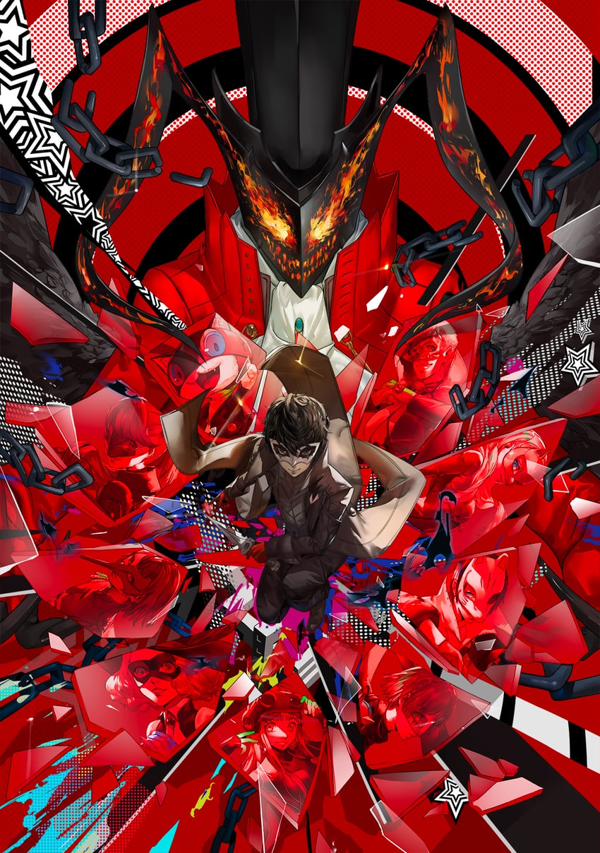 amamiya ren, takamaki anne, sakura futaba, niijima makoto, okumura haru, and 7 more (persona and 2 more) drawn by blazpu