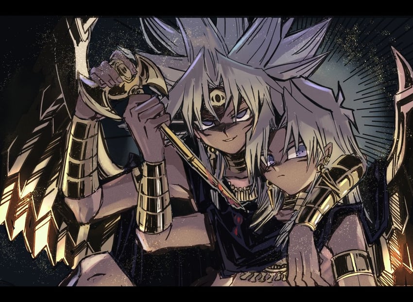 yami marik and marik ishtar (yu-gi-oh! and 1 more) drawn by shi_(shooo_ttt)