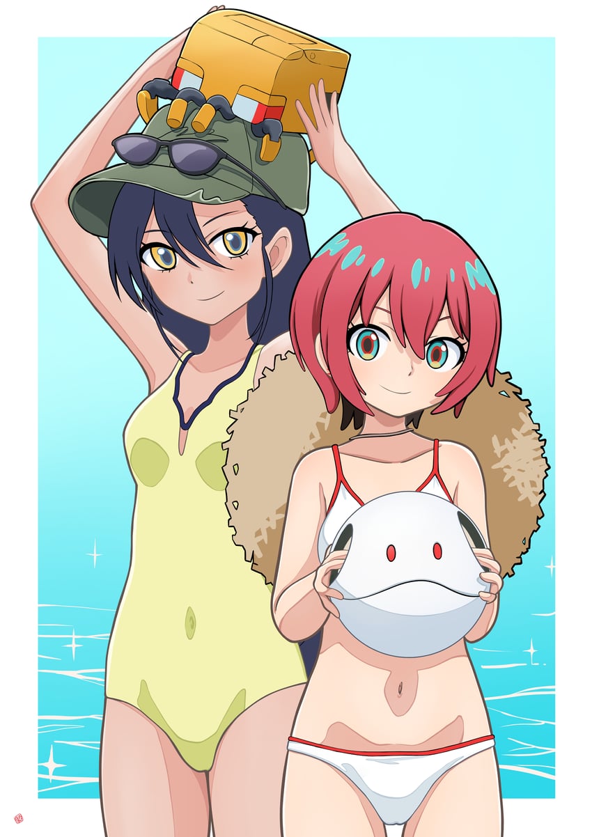 amate yuzuriha, haro, nyaan, and conch (gundam and 1 more) drawn by nao_suke