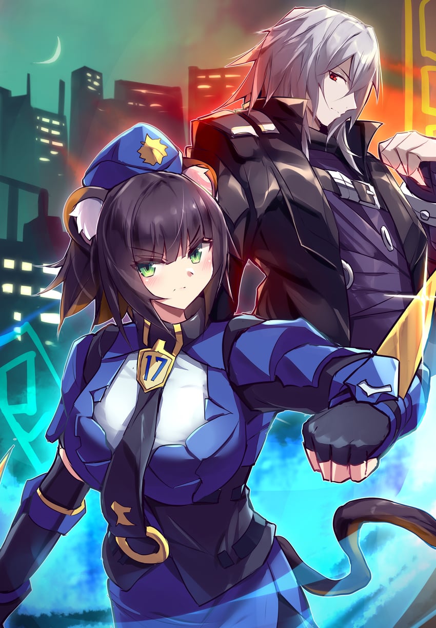 k9 - #17 izuna and k9 - #00 lupus (yu-gi-oh!) drawn by kanzakietc