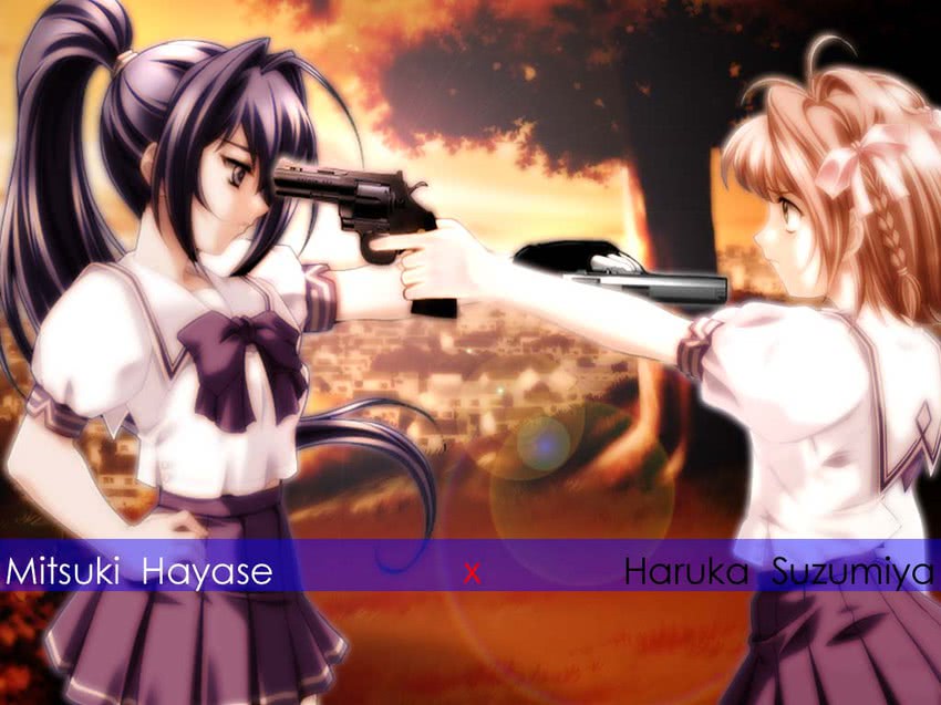 hayase mitsuki and suzumiya haruka (kimi ga nozomu eien and 1 more) drawn by baka_ouji_persia