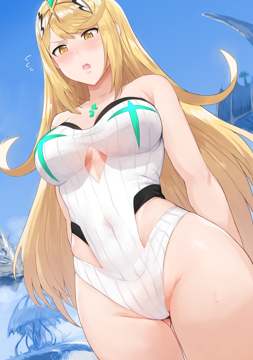 mythra (xenoblade chronicles and 1 more) drawn by hews