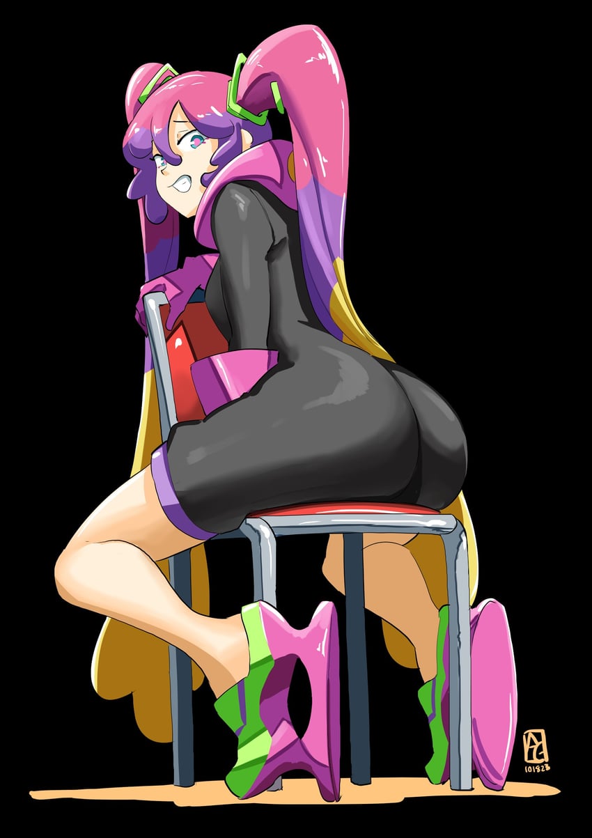 hatsune miku and poison miku (pokemon and 2 more) drawn by automatic_giraffe