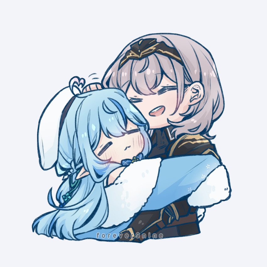 shirogane noel and yukihana lamy (hololive) drawn by forever9nine