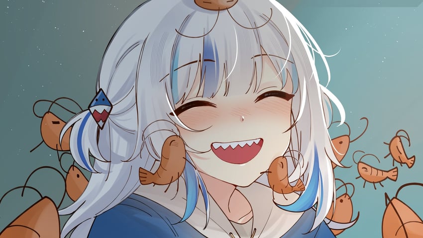gawr gura and ebi-chan (hololive and 1 more) drawn by mittsu