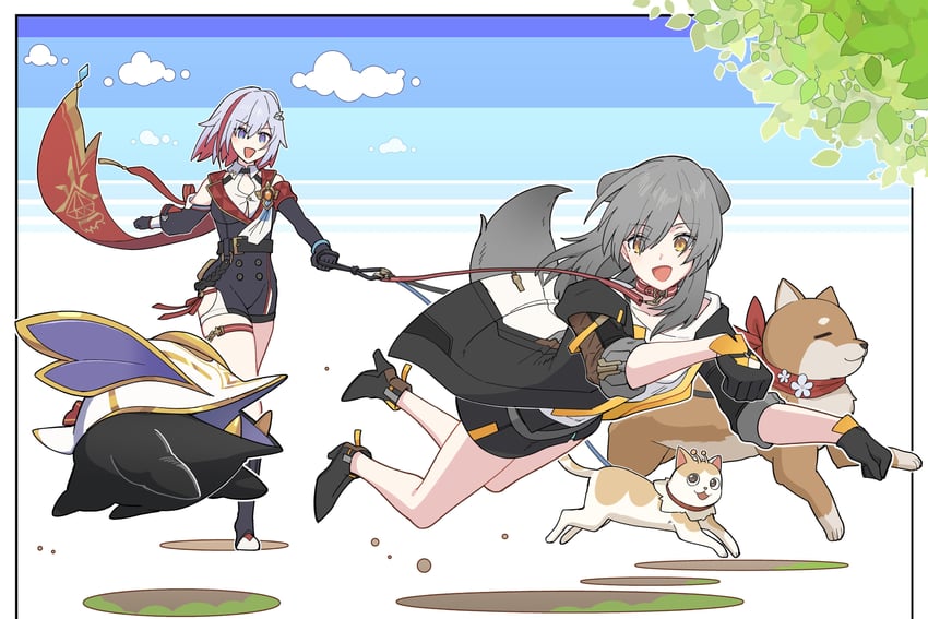trailblazer, stelle, topaz, trotter, and numby (honkai and 1 more) drawn by yumegiwa_(skgl_thx)