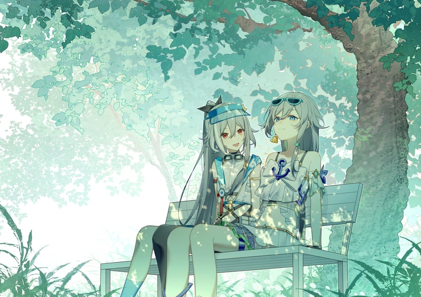 fu hua and herrscher of sentience (honkai and 1 more) drawn by saya_atang