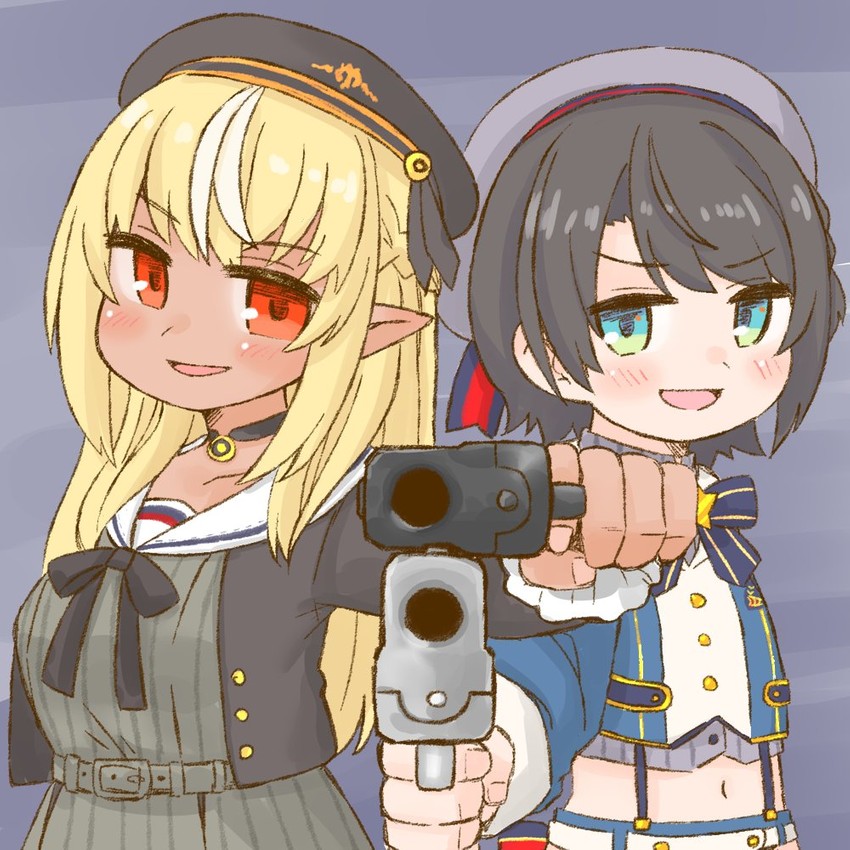 oozora subaru and shiranui flare (hololive and 2 more) drawn by nekoyama