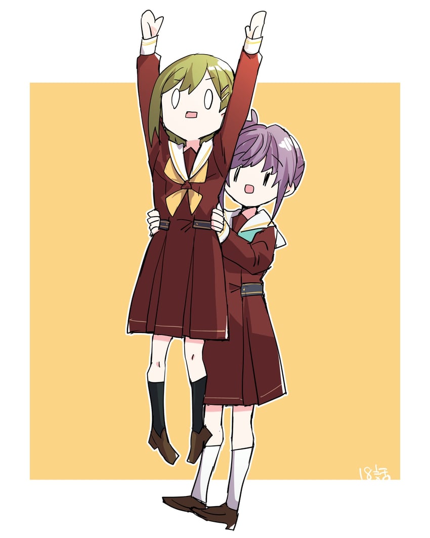 otomune kozue and ogami sachi (love live! and 1 more) drawn by kanduki_kamibukuro