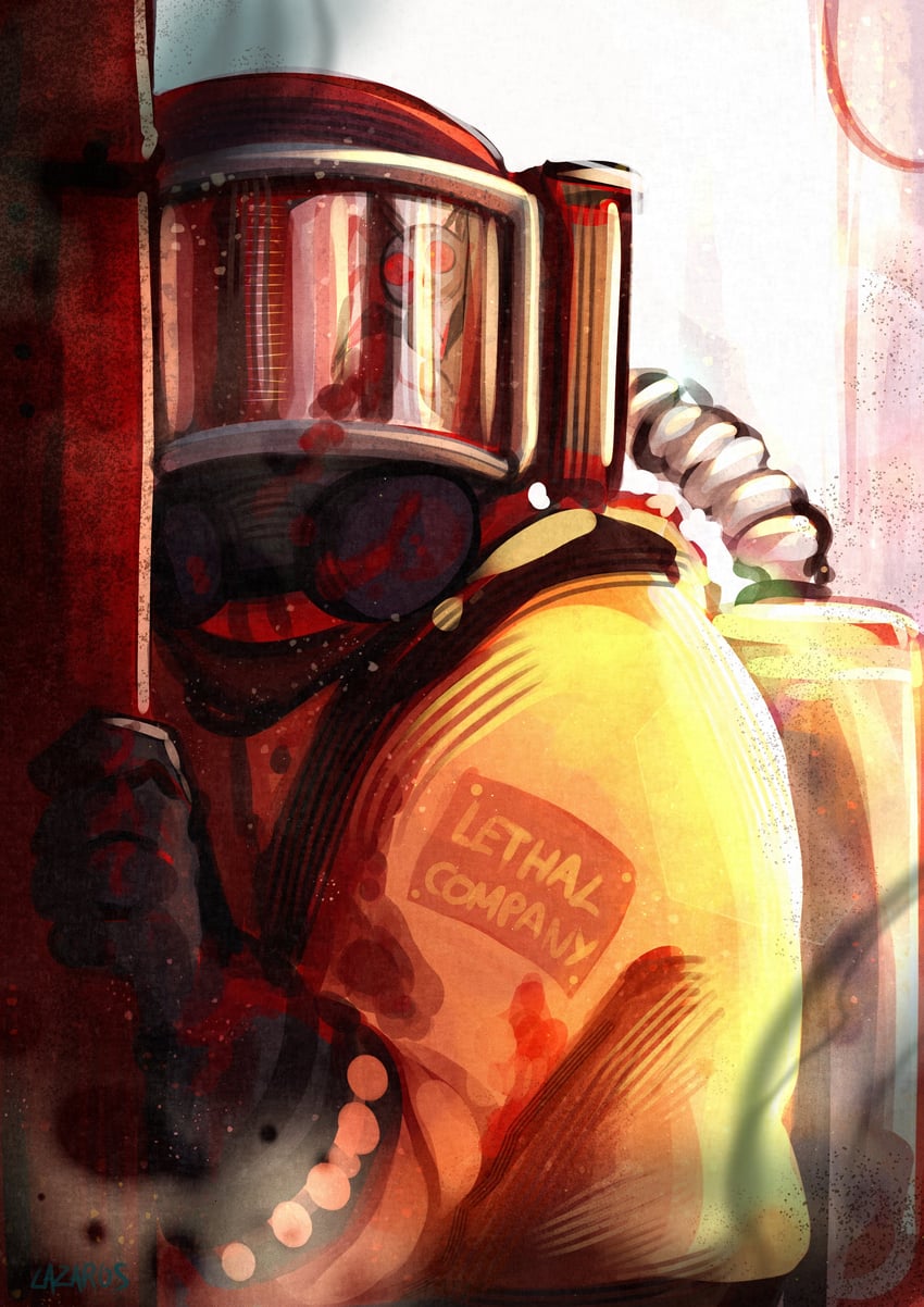 worker and hoarding bug (lethal company) drawn by lazarusart