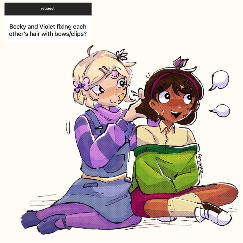 becky botsford and violet heaslip (wordgirl) drawn by ferventz