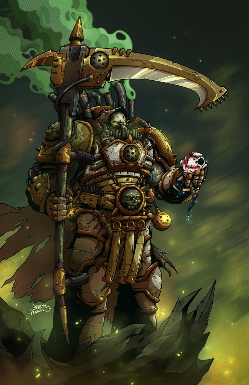 adeptus astartes and mortarion (warhammer 40k) drawn by shinsirhcart
