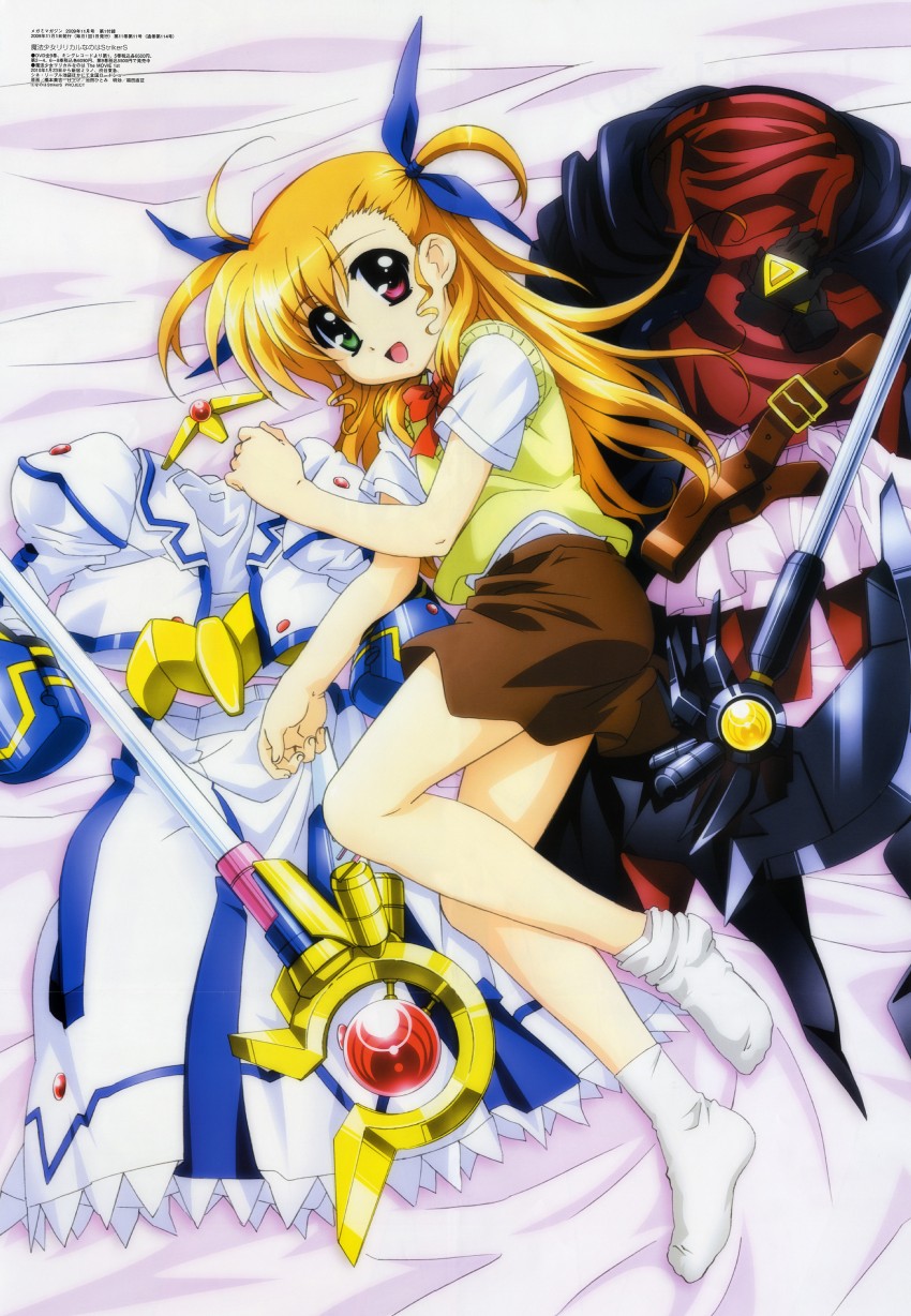raising heart, vivio, sacred heart, and bardiche (lyrical nanoha and 5 more) drawn by hashimoto_takayoshi