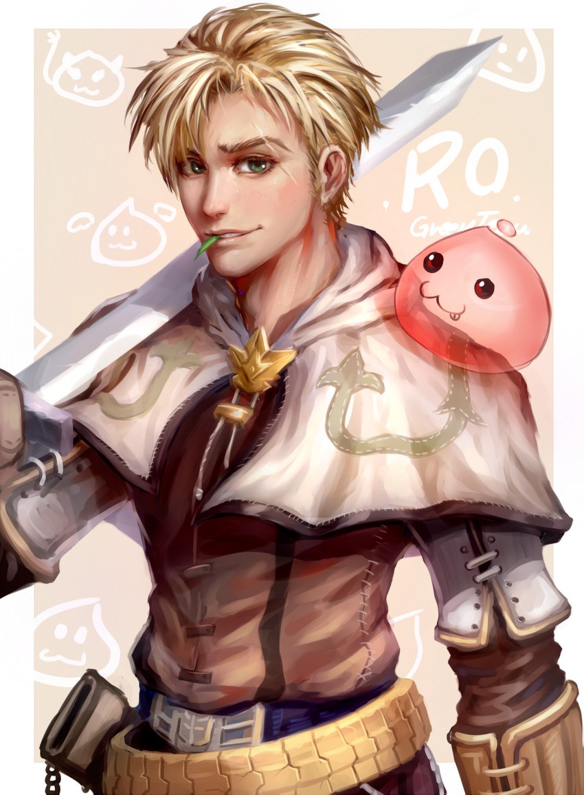 poring, swordsman, angeling, and deviling (ragnarok online) drawn by greenteaa