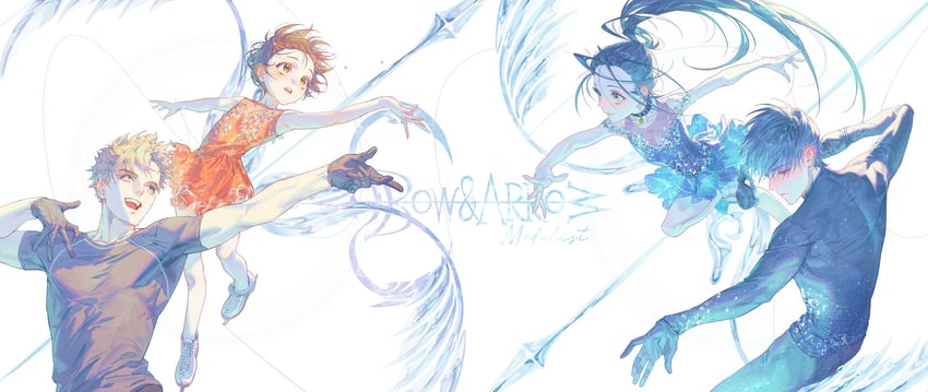 yuitsuka inori, kamisaki hikaru, akeuraji tsukasa, and yodaka jun (medalist) drawn by otaeku777