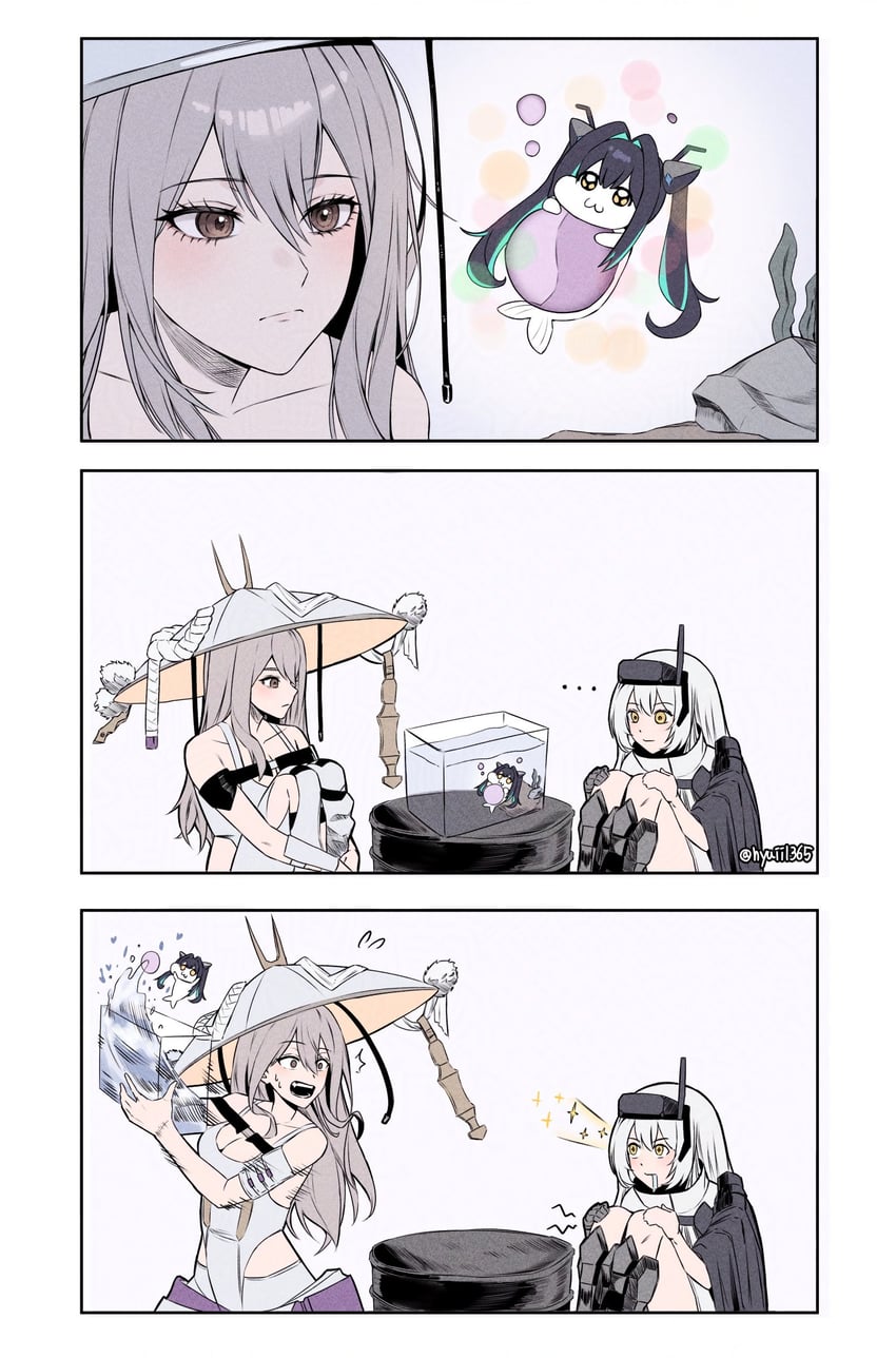 scarlet, snow white, little mermaid, and doro (goddess of victory: nikke) drawn by hyuiil365