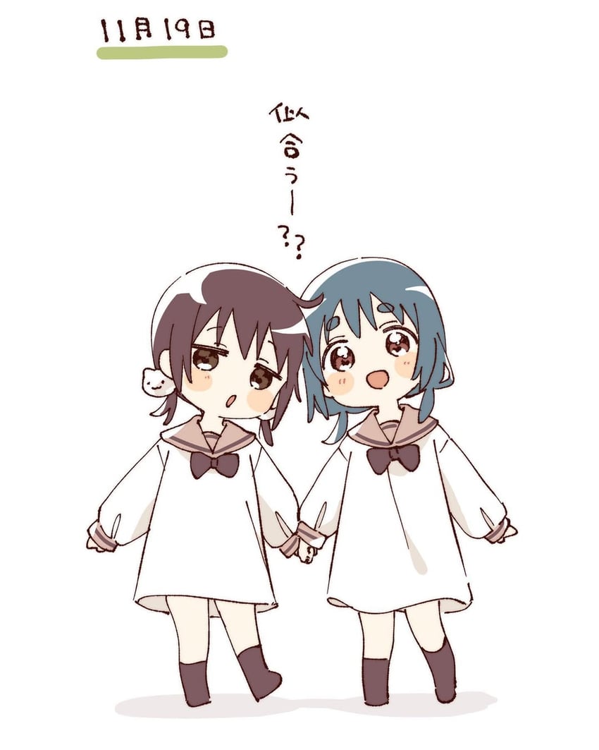 furutani kaede and funami mari (yuruyuri) drawn by namori