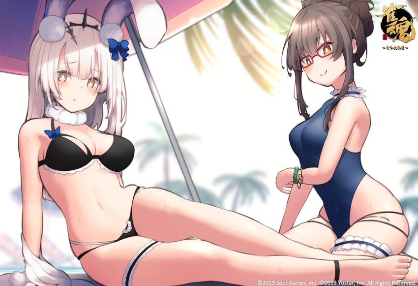 kaavi and ninomiya hana (mahjong soul) drawn by beni_shake