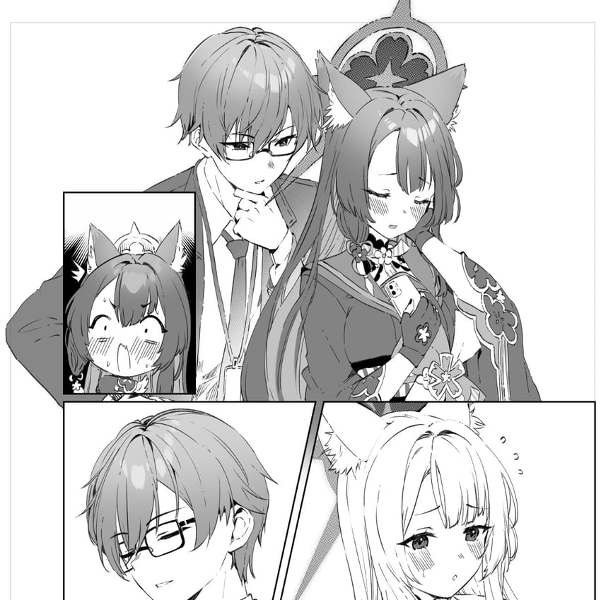 sensei, wakamo, and problem solver sensei (blue archive) drawn by jun_project