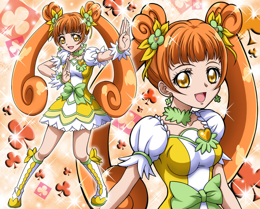 yotsuba alice and cure rosetta (precure and 1 more) drawn by hanzou