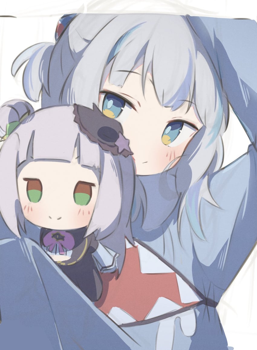 gawr gura and murasaki shion (hololive and 1 more) drawn by inaririn