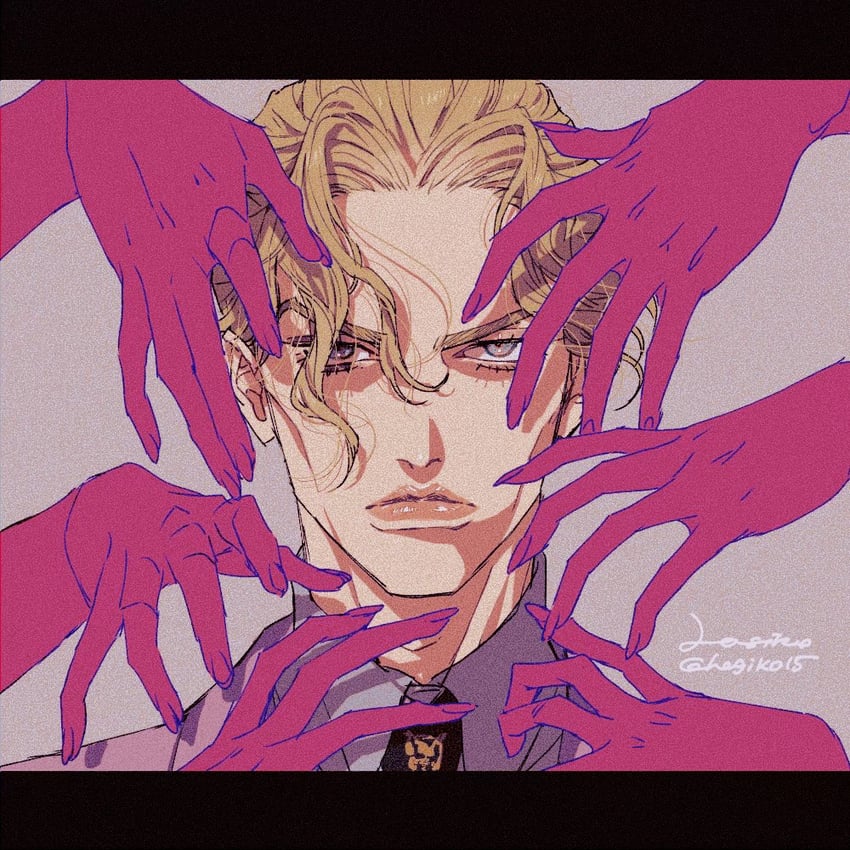 kira yoshikage (jojo no kimyou na bouken and 1 more) drawn by hagiko15