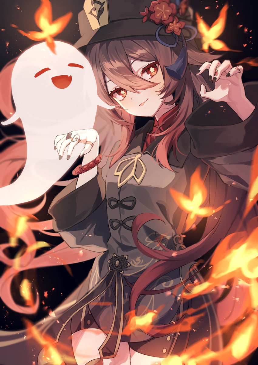 hu tao and boo tao (genshin impact) drawn by mochizuki_mochi