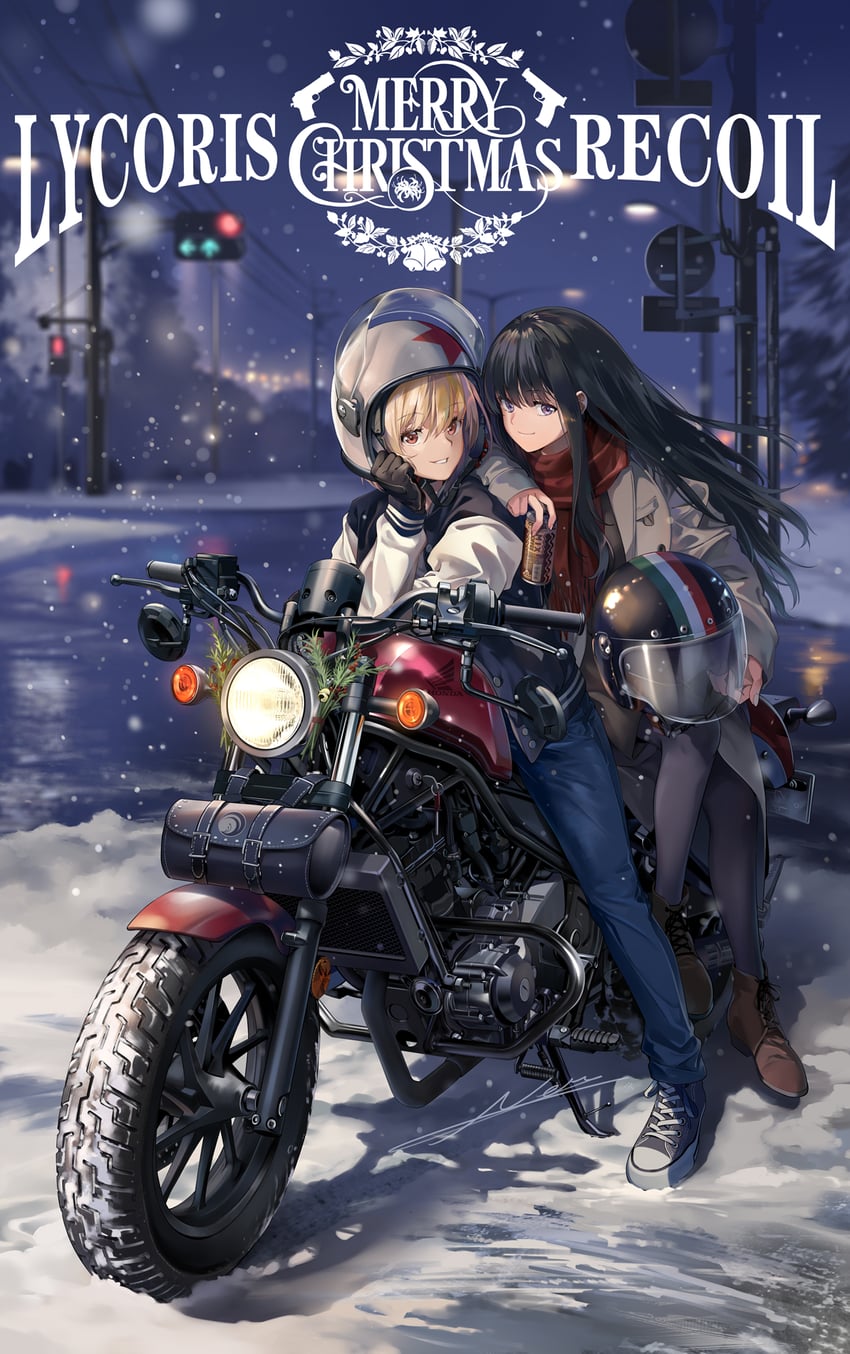nishikigi chisato and inoue takina (lycoris recoil) drawn by neko_(yanshoujie)