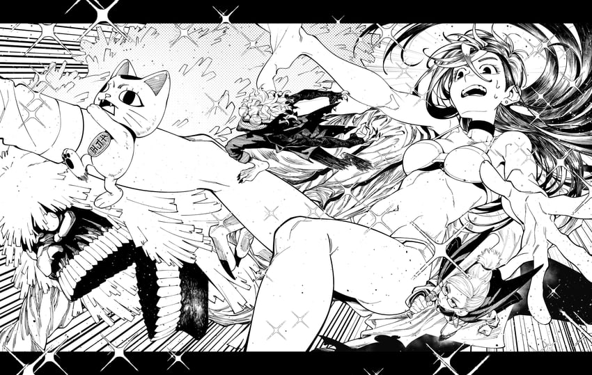 ayase momo, takakura ken, turbo granny, and ayase seiko (dandadan) drawn by moorejones8